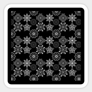 Black and White Flower Pattern Sticker